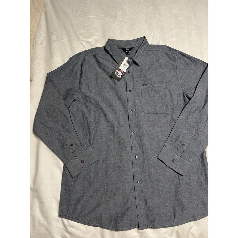 Vision Streetwear Shirt Mens 2xl Cotton Denim Long Sleeve Button Up NWT